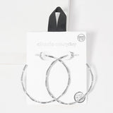91035, 55MM HUMP DESIGN ROUND HOOP HYPOALLERGENIC EARRING/STERLING SILVER POST