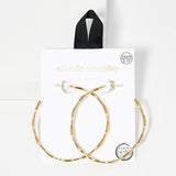 91035, 55MM HUMP DESIGN ROUND HOOP HYPOALLERGENIC EARRING/STERLING SILVER POST
