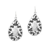 Teardrop Filigree Metal Dangle Earring