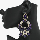 91055, TEARDROP ACCENT RHINESTONE EVENING EARRING, WEDDING, BRIDAL, PROM