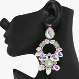 91055, TEARDROP ACCENT RHINESTONE EVENING EARRING, WEDDING, BRIDAL, PROM