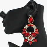 91055, TEARDROP ACCENT RHINESTONE EVENING EARRING, WEDDING, BRIDAL, PROM