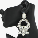 91055, TEARDROP ACCENT RHINESTONE EVENING EARRING, WEDDING, BRIDAL, PROM