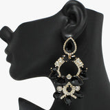 91055, TEARDROP ACCENT RHINESTONE EVENING EARRING, WEDDING, BRIDAL, PROM
