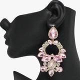 91055, TEARDROP ACCENT RHINESTONE EVENING EARRING, WEDDING, BRIDAL, PROM
