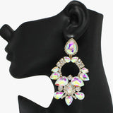91055, TEARDROP ACCENT RHINESTONE EVENING EARRING, WEDDING, BRIDAL, PROM