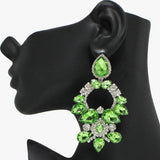 91055, TEARDROP ACCENT RHINESTONE EVENING EARRING, WEDDING, BRIDAL, PROM