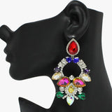 91055, TEARDROP ACCENT RHINESTONE EVENING EARRING, WEDDING, BRIDAL, PROM