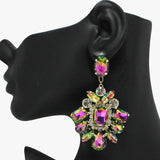 91058, RHINESTONE EVENING DANGLE EARRING, WEDDING, BRIDAL, PROM