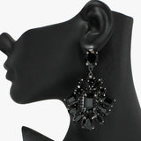 91058, RHINESTONE EVENING DANGLE EARRING, WEDDING, BRIDAL, PROM
