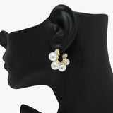 91063, ANTIQUE WITH PEARL HOOP EARRING