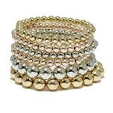 91076, BALL BEADED MULTI LAYERED STRETCH BRACELET