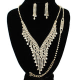 91085, RHINESTONE CRYSTAL NECKLACE & BRACELET SET, WEDDING, BRIDAL, PROM