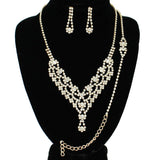 91086, RHINESTONE CRYSTAL NECKLACE & BRACELET SET, WEDDING, BRIDAL, PROM