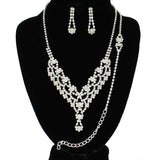 91086, RHINESTONE CRYSTAL NECKLACE & BRACELET SET, WEDDING, BRIDAL, PROM