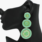 91092, ROUND SEED BEADED DROP DANGLE EARRING