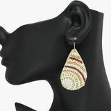 91100, TEARDROP RHINESTONE & SEED BEADED DANGLE EARRING