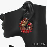 91101, RHINESTONE EVENING CLIP ON EARRING, WEDDING, BRIDAL, PROM