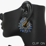 91101, RHINESTONE EVENING CLIP ON EARRING, WEDDING, BRIDAL, PROM
