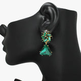 91102, TRIANGLE RHINESTONE EVENING EARRING, WEDDING, BRIDAL, PROM