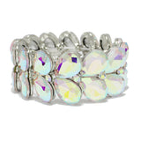 91105, TEARDROP ACCENT RHINESTONE STRETCH BRACELET, WEDDING, BRIDAL, PROM