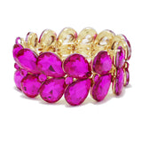 91105, TEARDROP ACCENT RHINESTONE STRETCH BRACELET, WEDDING, BRIDAL, PROM