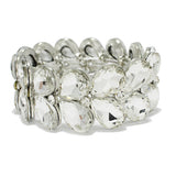 91105, TEARDROP ACCENT RHINESTONE STRETCH BRACELET, WEDDING, BRIDAL, PROM