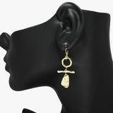 Geometric Hammered Metal Dangle Earring