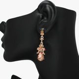 91111, MULTI RHINESTONE DANGLE EARRING