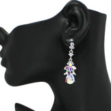 91111, MULTI RHINESTONE DANGLE EARRING