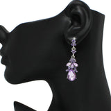 91111, MULTI RHINESTONE DANGLE EARRING