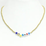 91135, DAINTY RESIN FLOWER CHARM NECKLACE