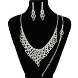 91143, RHINESTONE CRYSTAL NECKLACE & BRACELET SET, WEDDING, BRIDAL, PROM