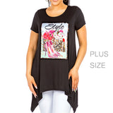 91144, 'STYLE" LEOPARD HANDBAG & HIGH HEELS CRYSTAL EMBELLISHED T-SHIRT TOP