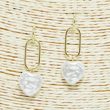 91166, FRESHWATER PEARL WITH GEOMETRIC POST EARRING