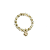 91173, DAINTY CHARM WITH PEARL BEAD CUFF RING