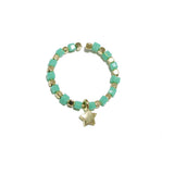91174, DAINTY STAR CHARM WITH PEARL BEAD CUFF RING