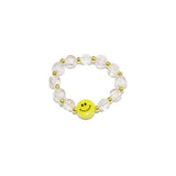 91176, SMILE HAPPY FACE BEADED STRETCH RING