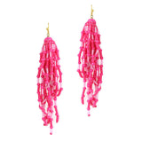 91179, TASSEL BEADED DANGLE DROP EARRING