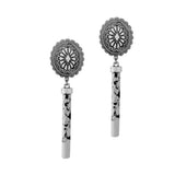 Western Concho with Stone Accent Dangle Earring
