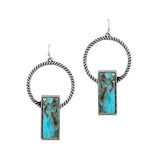 Western Rectangle Stone Earring
