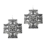 Oversized Western Antique Cross Metal Earring