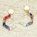 Geometric Celluloid Acetate Earring - view 2