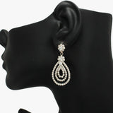 91201, RHINESTONE CRYSTAL TEARDROP EARRING, WEDDING, BRIDAL, PROM