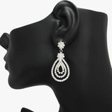91201, RHINESTONE CRYSTAL TEARDROP EARRING, WEDDING, BRIDAL, PROM