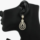 91201, RHINESTONE CRYSTAL TEARDROP EARRING, WEDDING, BRIDAL, PROM