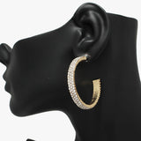 91202, RHINESTONE CRYSTAL ROUND HOOP EARRING