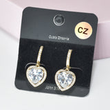 91207, HEART CUBIC ZIRCONIA HUGGIE EARRING, VALENTINE'S DAY