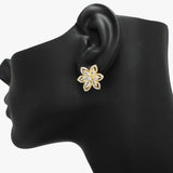 91209, FLOWER CUBIC ZIRCONIA STUD EARRING
