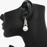 91211, PEARL ACCENT CUBIC ZIRCONIA EARRING